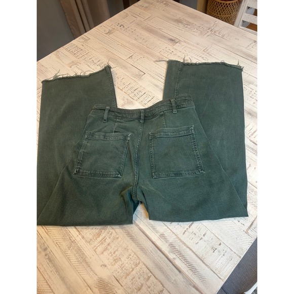 Zara green denim wide leg Jeans Sz 8 - Picture 2 of 3